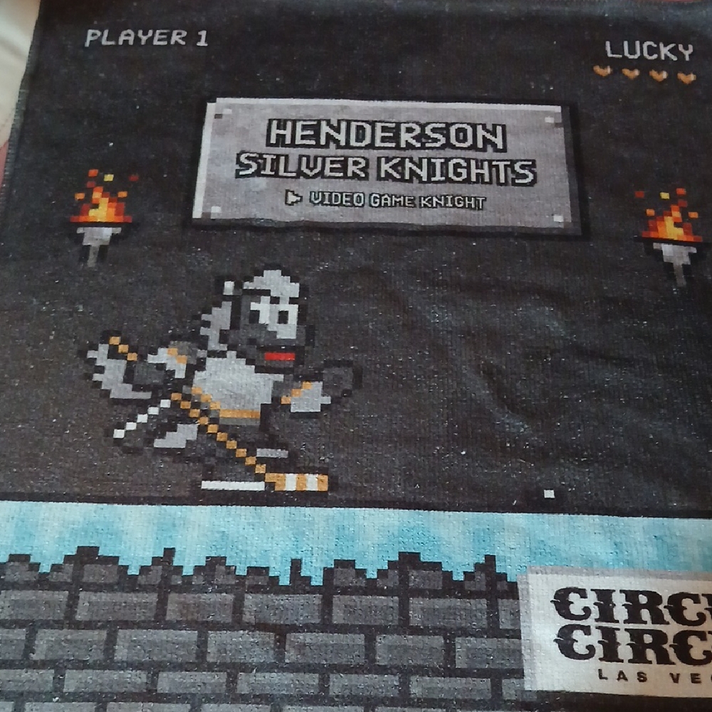 Video Game Knight Hand Towel - Black and Gray